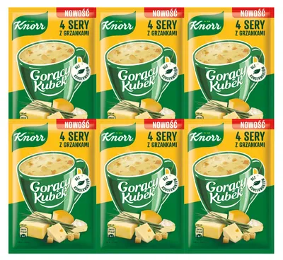 Produktbild von Knorr Käsesuppe 4 Käsesorten 6x 17g - Tassensuppe mit Croutons Instant