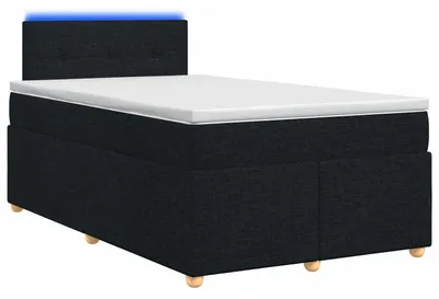 Image de Lit Boxspring avec matelas Noir 120 x 200 cm Tissu