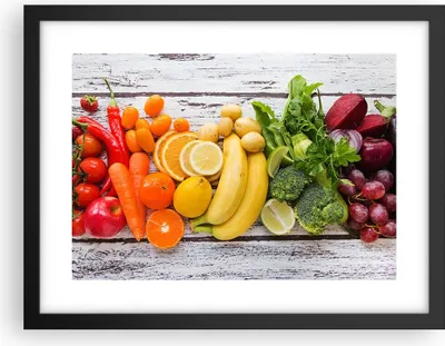 Produktbild von Gerahmtes Poster - Schwarzer Rahmen - Essen Gemüse Essen frisch - 40x30 cm - Wand Bild - Wanddeko - Wandbilder - Wandposter - Bilderrahmen - Bilder - Kunstdruck - Wandbild - P2BAA40x30-2888