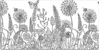 Produktbild von Schreibtischmatte Tischunterlage 90x45 cm Mauspad - Blumenskizze