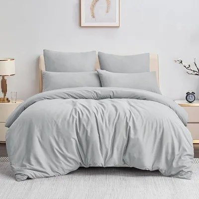 Zdjęcie produktu dla Komplet pościeli Famanu, 200 x 200 cm - 3-częściowy - mikrofibra - miękka, nie wymaga prasowania, z zapięciem na zamek błyskawiczny