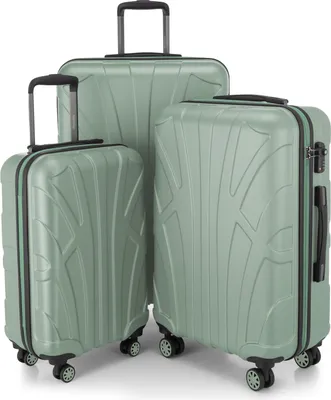 Produktbild von Suitline - 3er Kofferset Rollkoffer Hartschalenkoffer 4 Rollen Handgepäck-Trolley und Aufgabegepäck Koffer erweiterbar Travel Luggage Gepäck Set Hardcase ABS, TSA,Mint