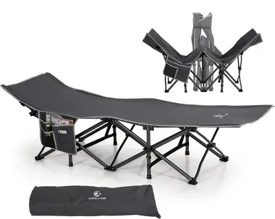 Produktbild von Famanu Campingbett ultraleicht mit Seitentasche und Tragetasche - Oxford-Gewebe