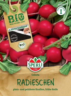 Produktbild von SPERLI  Radieschen Saatband Celesta Raphanus sativus 3 lfd. Meter