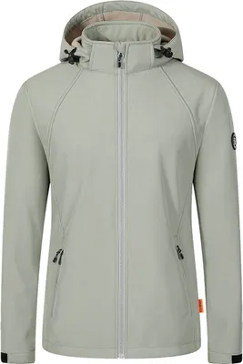 Produktbild von Blue Wave Damen Softshelljacke Maite mit abnehmbarer Kapuze - Jacke winddicht und atmungsaktiv in Seagrass Größe 42