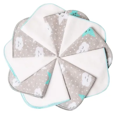 Produktbild von 10er Set Baby Moltontücher Baby aus  Baumwolle zur Babypflege - Mehrweg Waschlappen wiederverwendbar und waschbar 25x25cm