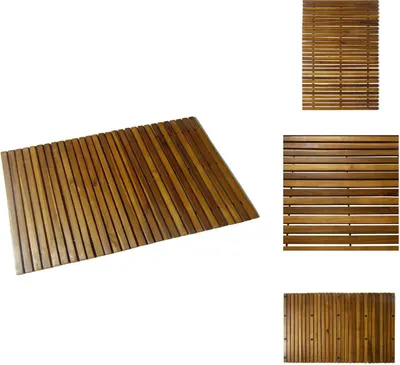 Obrázok produktu pre vidaXL Kúpeľňová rohožka z agátového dreva 80x50 cm - Kúpeľňové rohožky a predložky
