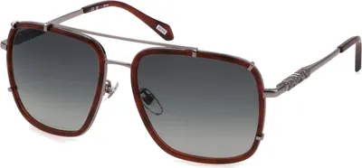 Produktbild von Damen-Sonnenbrille: Braun, Metall, Quadratisch, Stylisch & Kontrastreich