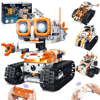 4-in-1 RC-Roboter-Bauset, 560 Teile, App & Fernsteuerung, ab 6 Jahren