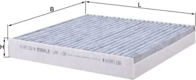 Produktbild von MAHLE Innenraumfilter LAK 136 Pollenfilter für RENAULT LAGUNA II Grandtour (KG0/1) Aktivkohle