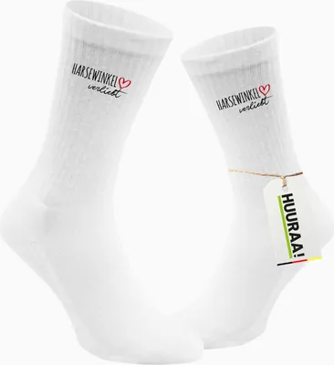 Produktbild von Huuraa Uni Socken Harsewinkel verliebt 37/41 White Baumwolle Tennissocken Geschenkidee