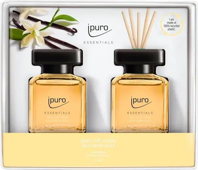 Produktbild von ipuro ESSENTIALS soft vanilla, Duftflasche, Schilfaroma-Diffusor, 0,05 l