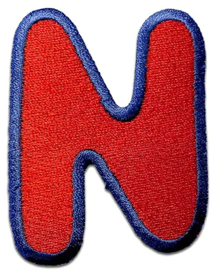 Produktbild von Buchstabe N - 6.3x4.8cm: Alphabet Buchstaben Einzeln Auswählbar - Aufnäher, Bügelbild, Aufbügler, Applikationen, Patches, Flicken, Zum Aufbügeln