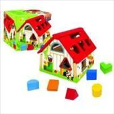 Produktbild von Jumbo Spiele GOULA Bauernhof geometrische Formen, Steckspiel, Zuordnungsspiel, Holz Spielzeug, 55220