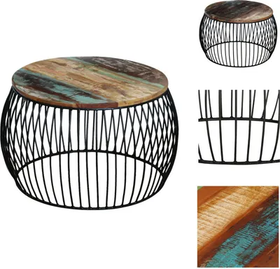 Obrázek produktu pro vidaXL Konferenční stolek kulatý z masivního starého dřeva 68x37 cm - Konferenční stolky