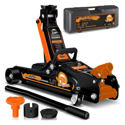 Obrázek produktu pro Zvedák na auto, hydraulický zvedák na manévrování s autem 2,5 t (2500 kg) včetně kufru, adaptéru na SUV a 2x gumové podložky oranžové barvy