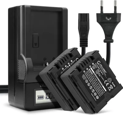 Immagine prodotto di CELLONIC 2x Batteria per Fotocamera Compatibile con Panasonic VDR-D250, NV-GS320, NV-GS500, CGA-DU06 – (750mAh, 7.4V) + Caricabatteria