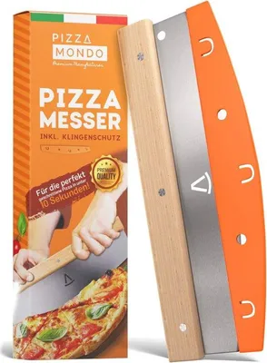Produktbild von Famanu Pizzaschneider 32 cm - Edelstahl mit Holzgriff
