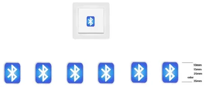 6 Bluetooth-Symbolaufkleber, Schalteraufkleber 25 mm