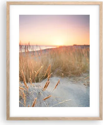 Produktbild von Gerahmtes Poster - Rahmen in heller Eiche - Sonne Vögel Sand - 40x50 cm - Wand Bild - Wanddeko - Wandbilder - Kunstposter - Wandposter - Bilderrahmen - Bilder - Kunstdruck - P2NPA40x50-4810