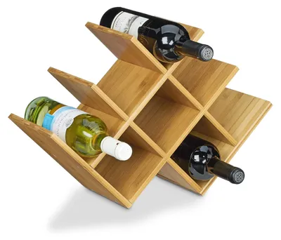 Immagine prodotto di Portabottiglie da vino - Bambù - 8 bottiglie - 31,5 x 47 x 16,5 cm