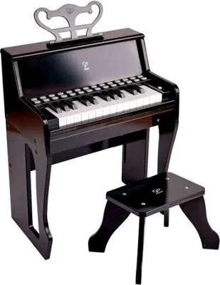 Produktbild von Hape Piano mit Leuchttasten schwarz - Musikspielzeug mit Hocker