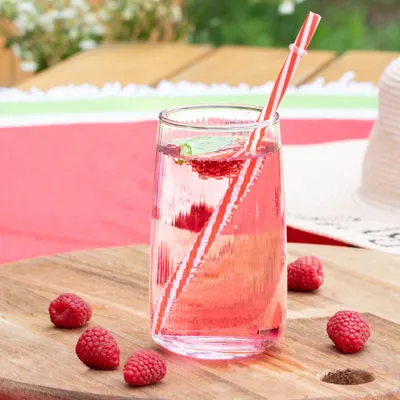 Produktbild von Saftglas, Getränkeglas gestreift hoch 500 ml