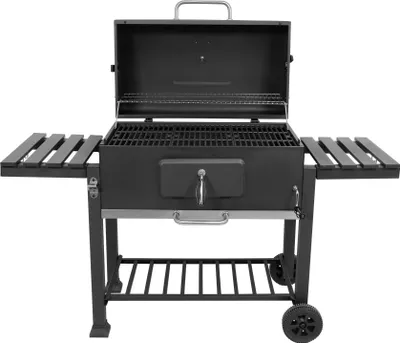 Produktbild von Holzkohlegrill 78 x 42,5 cm mit Deckel und Ablage, aus Gusseisen