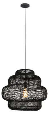 Produktbild von HOME DELUXE Hängeleuchte aus Rattan SIA - Schwarz | Hängeleuchte, Rattan, schwarze Hängeleuchte