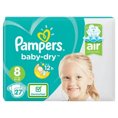 Produktbild von PAMPERS Baby Dry Größe 8, 17+ kg, 27 Lagen
