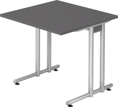 Produktbild von bümö Schreibtisch Serie-N - Größe:  80 x 80 cm, Nachbildung: Graphit