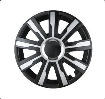 Produktbild von 16" Zoll Radkappen Schwarz Silber Radzierblenden Radblenden MIRAGE CZ SR 16 LEOPLAST