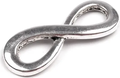 Produktbild von 3 Markante Verzierung 'Unendlichkeit' aus Metall, platin 13 x 35 mm