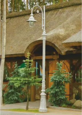 Produktbild von Casa Padrino Jugendstil Straßenlaterne / Gartenlaterne Weiß - Außenbeleuchtung