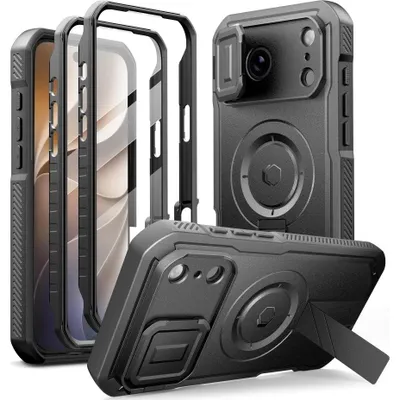 Image de Coque de protection pour iPhone 18 Pro Max / 17 Pro Max, avec protection de l'appareil photo, Tech-Protect Polyamide MagSafe, lot de 2 coques noires