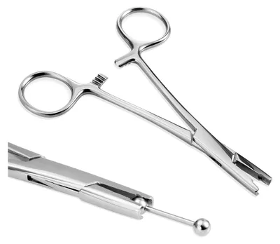 Produktbild von 3mm 4mm 5mm Piercingzange für Kugeln, Piercingklemme für Ohr-, Lippen-, Bauchnabel-, Zungen- und Augenbrauenpiercings