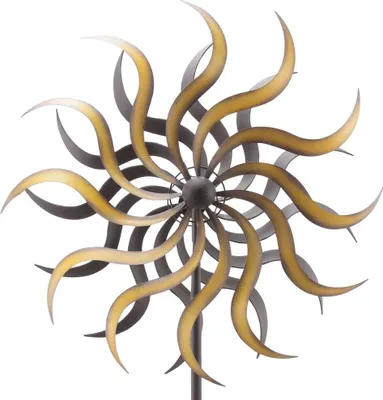 Immagine prodotto di Mulino a vento decorazione da giardino in metallo oro 180 cm