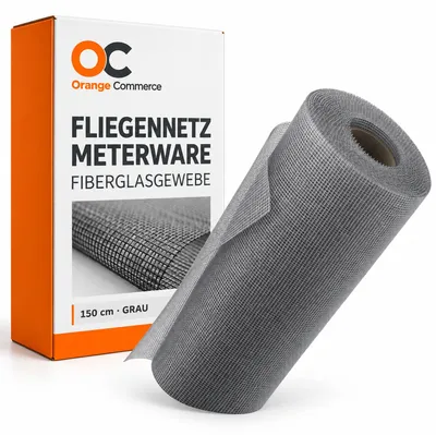 Produktbild von Fliegennetz 1,76€/m² Meterware Fliegengitter Insektenschutz Gitter Fiberglas 1,50 Meter Grau