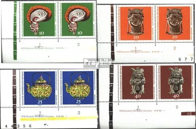 Produktbild von Briefmarken DDR 1971 Mi 1632DV-1635DV mit Druckvermerk (kompl.Ausg.) postfrisch Museum für Völkerkunde