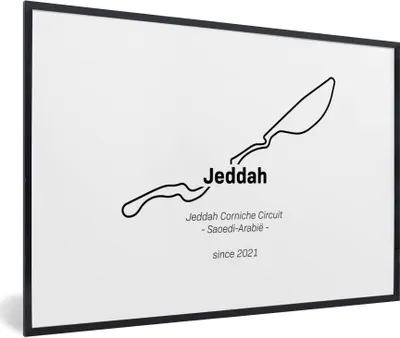 Produktbild von MuchoWow® Gerahmtes Poster Formel 1 - Jeddah - Rennstrecke 30x20 cm - Poster mit Schwarzem Bilderrahmen Wandposter Rahmen Foto Bilder - Kunstdruck - Bild-Poster