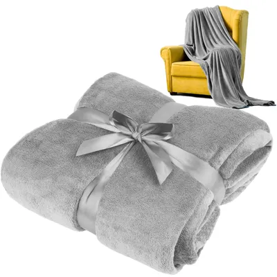 Imagen del producto de Omgoods - Manta de forro polar - Gris - 200x220 cm - Forro polar de poliéster