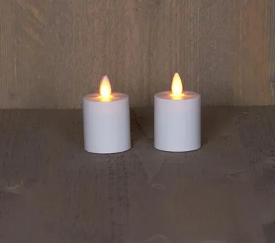 Productafbeelding van Batterijverlichting 2 kaarsen wit met bewegende vlam Anna's Collection