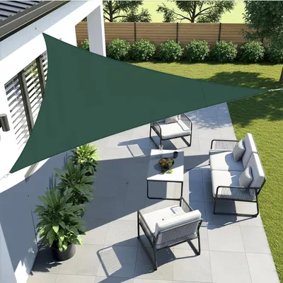 Produktbild von Sonnensegel Dreieckig 3x3x3m Wasserdicht Verde PES Polyester 95% UV-Schutz für Außenbereich