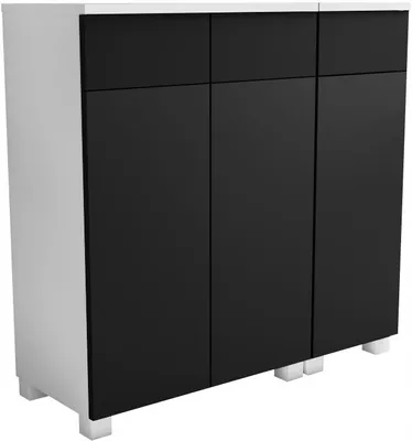 Produktbild von Badezimmerkommode schwarz matt 60 + 30 = 90