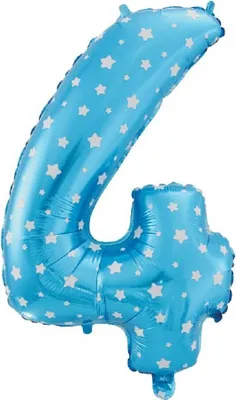 Produktbild von Aufblasbare Ziffern '4' blau 61 cm