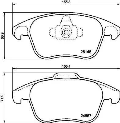 Produktbild von HELLA Bremsbeläge Satz Vorne Bremsklötze passend für PEUGEOT 2008 II (U) 8DB 355 040-141