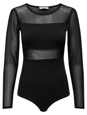 Produktbild von ONLY Langarm Mesh Body Shirt Longsleeve Bodystocking Top Größe: M