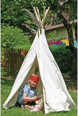 Obrázek produktu pro EDUPLAY 110-069 Stan Tipi, hrací stan, malý, Ø 140 cm, výška cca 165 cm, přírodní barva