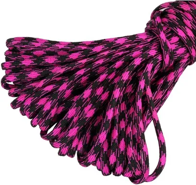 Produktbild von 5m Farbe-016 hotpink-schwarz Paracord 550 Fallschirmschnur Nylonleine