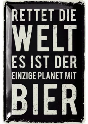 Produktbild von LANOLU Retro Blechschild BIER lustiges Sprüche Metallschild, Geschenk für Männer Kneipen Partykeller Dekoration Werkstattschild 20x30cm